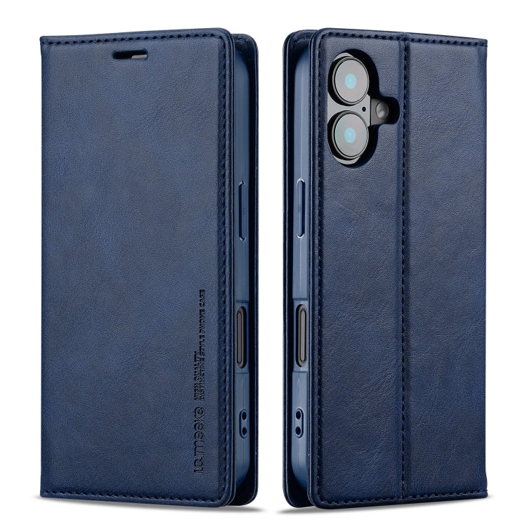 For iPhone 16 LC.IMEEKE RFID Anti-theft Leather Phone Case(Blue) - iPhone 16 Cases by LC.IMEEKE | Online Shopping UK | buy2fix