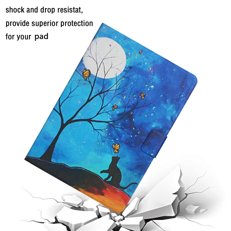 For iPad Pro 11 2024  Colored Drawing Pattern Flip Leather Smart Tablet Case(Moonlight Cat) - iPad Pro 11 2024 Cases by buy2fix | Online Shopping UK | buy2fix