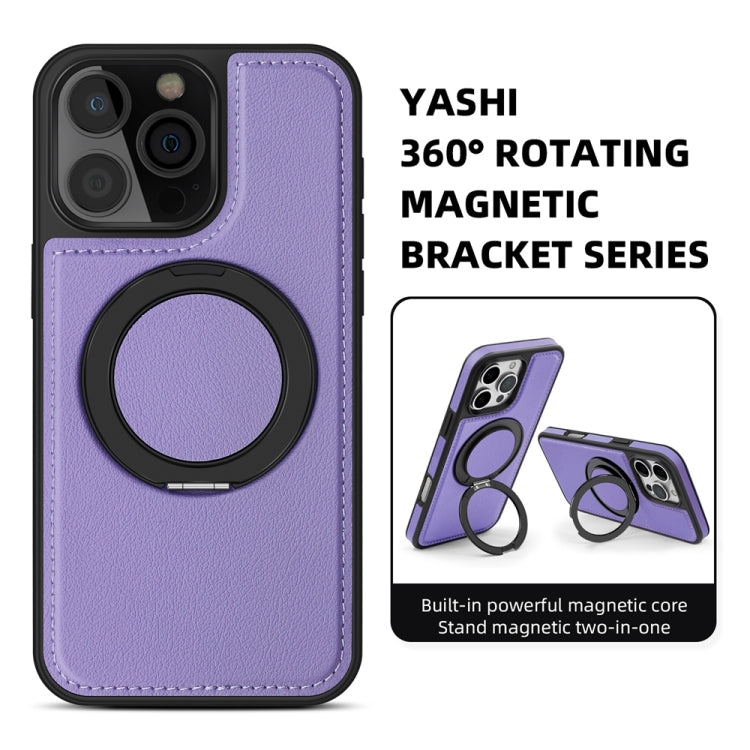 For iPhone 16 Pro Max Yashi 360 Degree Rotating MagSafe Holder Phone Case(Purple) - iPhone 16 Pro Max Cases by buy2fix | Online Shopping UK | buy2fix