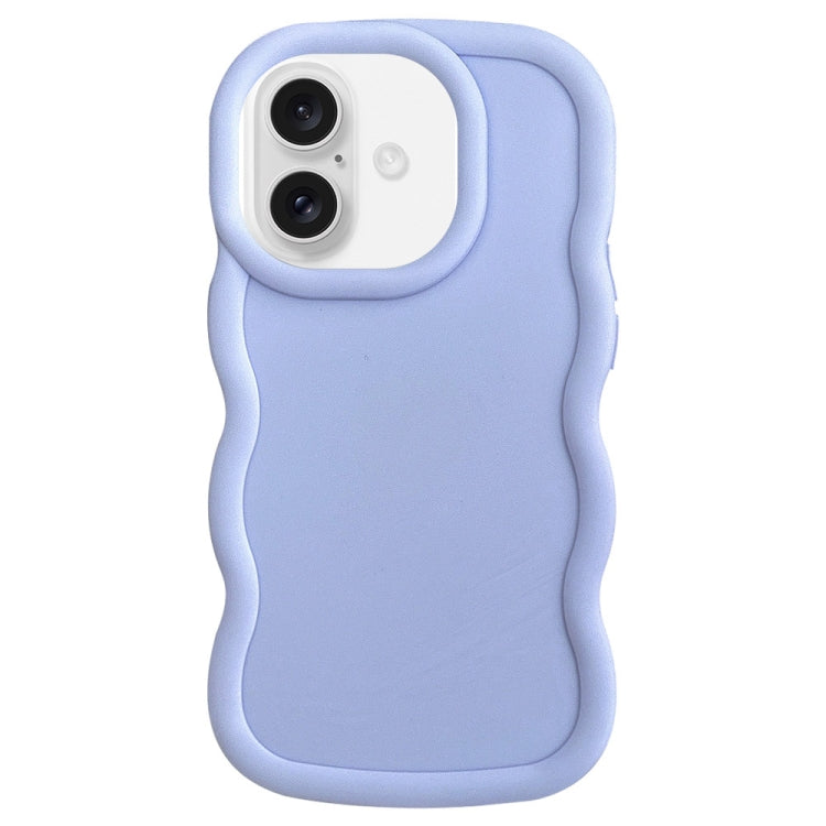 For iPhone 16 Big Wave Puff Shape TPU Phone Case(Blue) - iPhone 16 Cases by buy2fix | Online Shopping UK | buy2fix