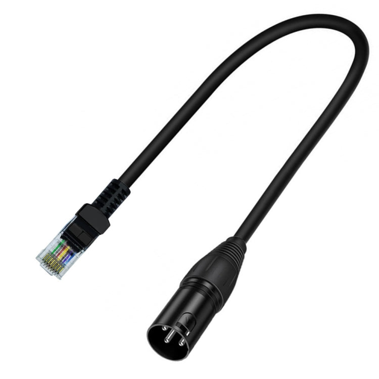 XLR 3 Pin Male to RJ45 Male Network Extension Cable for DMX-CON Controller Series, Length: 30cm(Black) - Lan Cable and Tools by buy2fix | Online Shopping UK | buy2fix