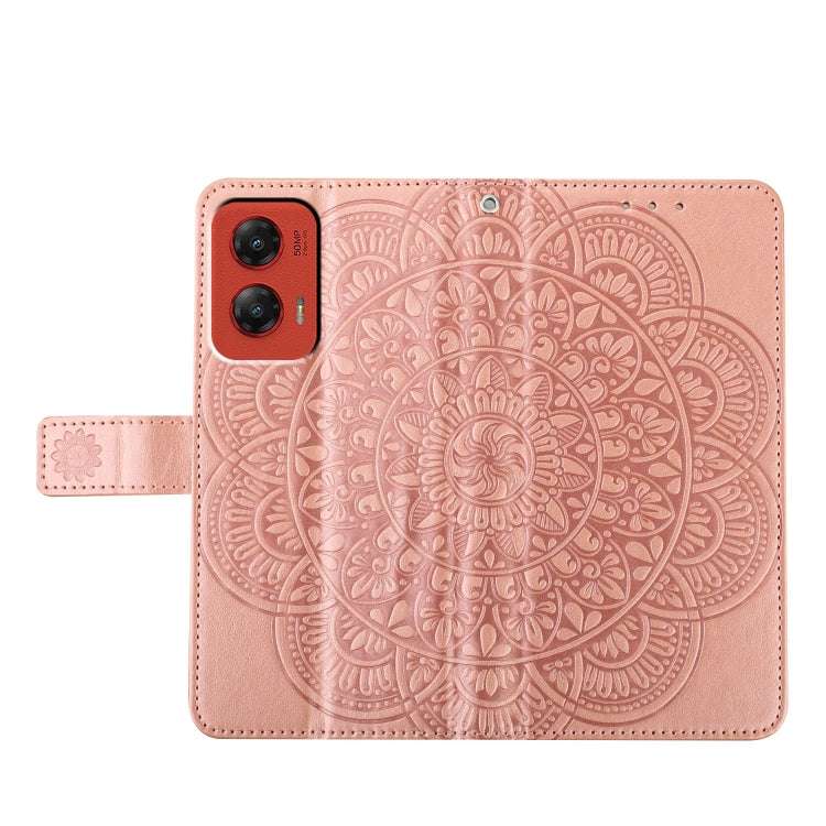 For Motorola Moto G Stylus 5G 2024 Flower Embossed Leather Phone Case(Rose Gold) - Motorola Cases by buy2fix | Online Shopping UK | buy2fix