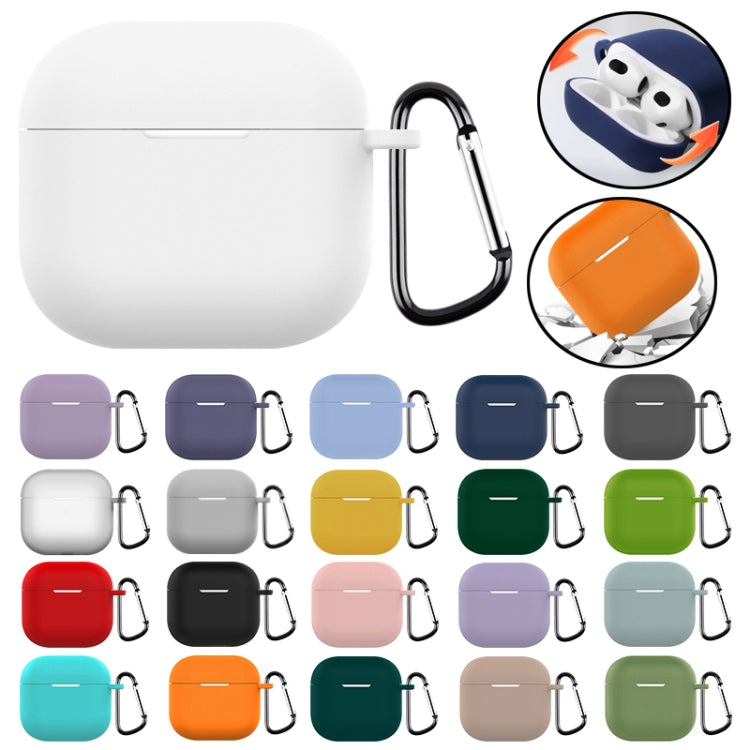 For AirPods 4 Silicone Earphone Protective Case with Hook(Light Purple) - For AirPods 4 by buy2fix | Online Shopping UK | buy2fix