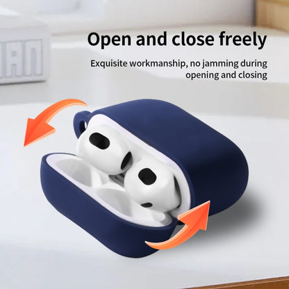 For AirPods 4 Silicone Earphone Protective Case with Hook(Black) - For AirPods 4 by buy2fix | Online Shopping UK | buy2fix