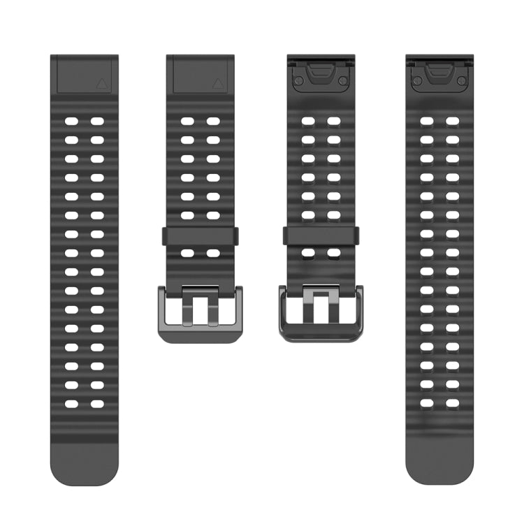 For Garmin 26mm Ocean Quick Release Silicone Watch Band(Black) - Watch Bands by buy2fix | Online Shopping UK | buy2fix