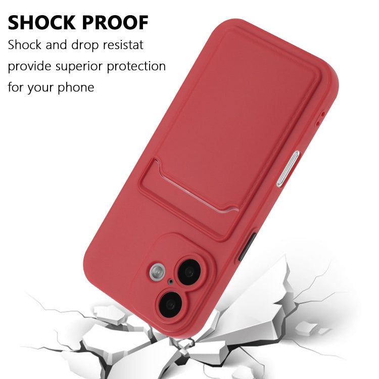 For iPhone 16 Plus Skin Feel Card Contrast Color Button TPU Phone Case(Red) - iPhone 16 Plus Cases by buy2fix | Online Shopping UK | buy2fix