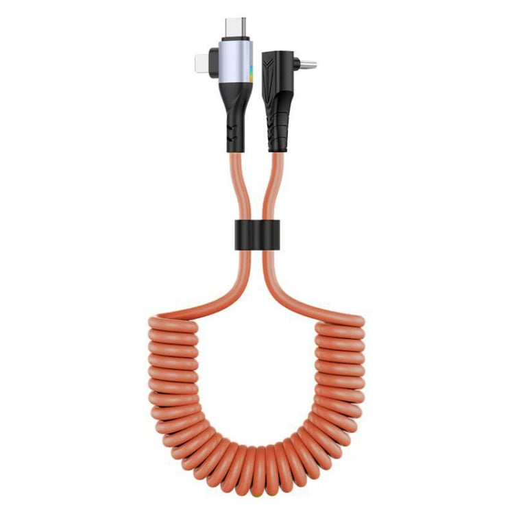 For LeadingIdeal L9 / L8 / L7 / L6 PD65W Type-C Elbow to Type-C, 8 Pin Spring Charging Cable(Brown) - Car Charger by buy2fix | Online Shopping UK | buy2fix