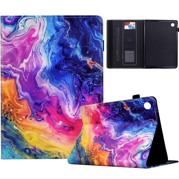 For Samsung Galaxy Tab A9+ Painted Pattern Leather Tablet Case(Marble) - Galaxy Tab A9+ by buy2fix | Online Shopping UK | buy2fix