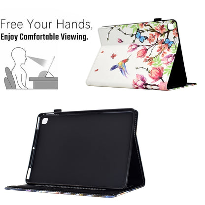 For Samsung Galaxy Tab A 10.1 2019 Painted Pattern Leather Tablet Case(Flowers Bird) - Tab A 10.1 (2019) T510 / T515 by buy2fix | Online Shopping UK | buy2fix