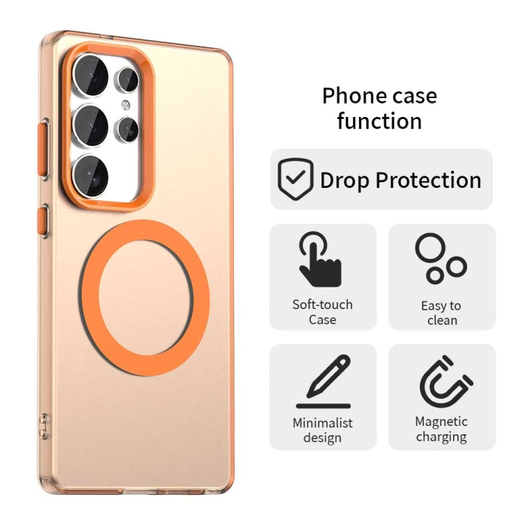 For Samsung Galaxy S25 Ultra 5G Candy Magsafe PC Hybrid TPU Phone Case(Orange) - Galaxy S25 Ultra 5G Cases by buy2fix | Online Shopping UK | buy2fix