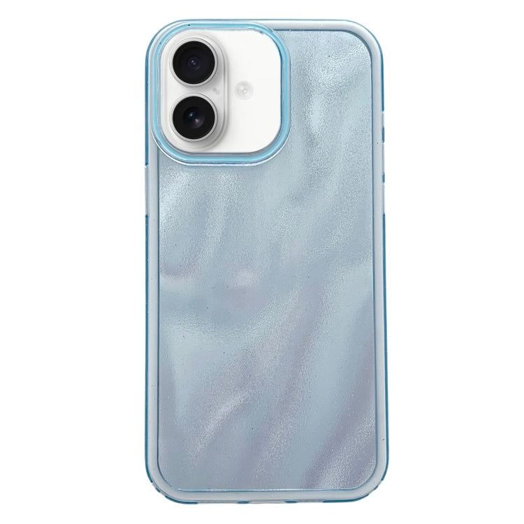 For iPhone 16 Quicksand Texture Glitter TPU Hybrid PC Phone Case(Blue) - iPhone 16 Cases by buy2fix | Online Shopping UK | buy2fix