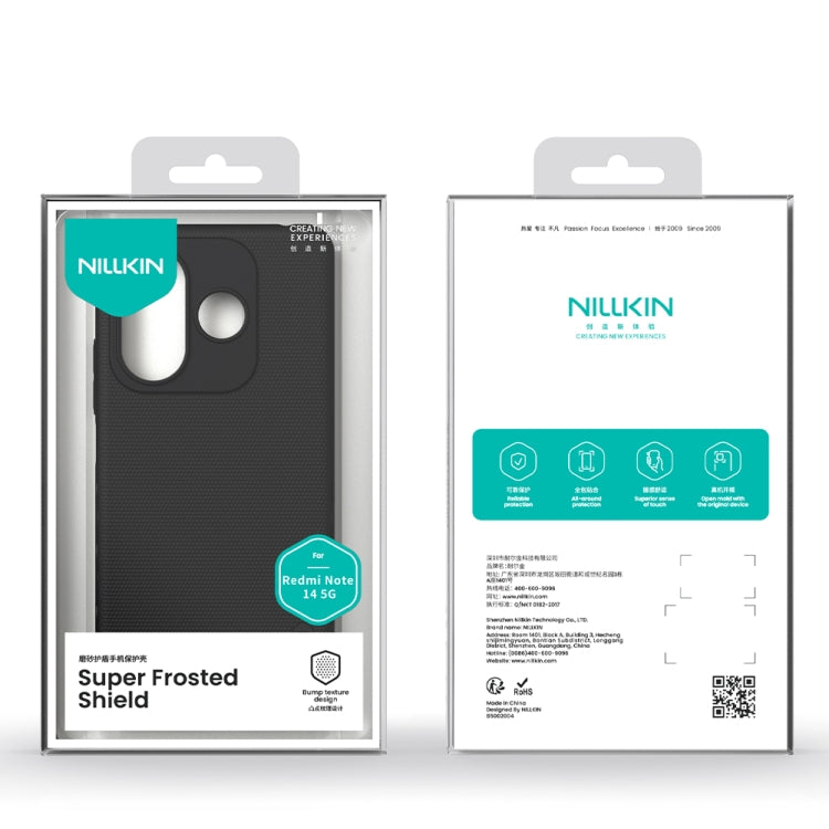 For Redmi Note 14 5G NILLKIN Frosted PC Phone Case(Black) - Note 14 Cases by NILLKIN | Online Shopping UK | buy2fix