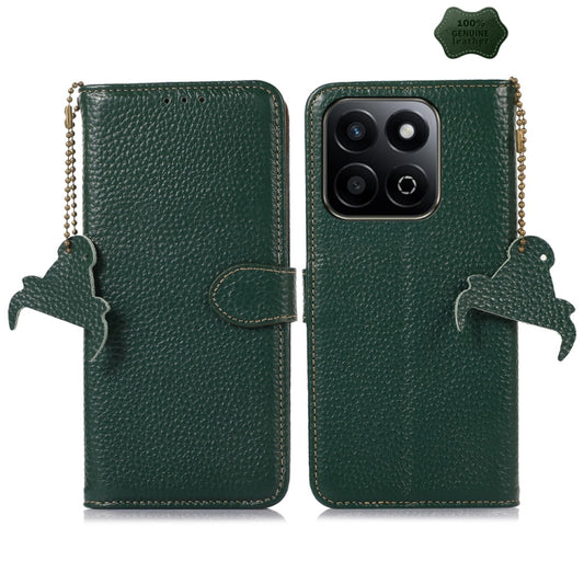 For Honor Play 60 Plus Genuine Leather Litchi Texture RFID Leather Phone Case(Green) - Honor Cases by buy2fix | Online Shopping UK | buy2fix