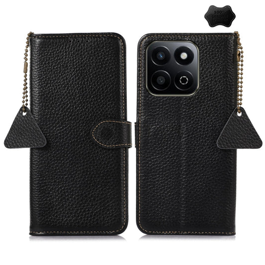 For Honor Play 60 Plus Genuine Leather Litchi Texture RFID Leather Phone Case(Black) - Honor Cases by buy2fix | Online Shopping UK | buy2fix