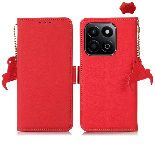 For Honor Play 60 Plus / 200 Smart Side-Magnetic TJ Genuine Leather RFID Phone Case(Red) - Honor Cases by buy2fix | Online Shopping UK | buy2fix