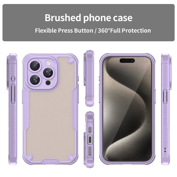 For iPhone 15 Pro Max Armor Glaze PC Hybrid TPU Phone Case(Purple) - iPhone 15 Pro Max Cases by buy2fix | Online Shopping UK | buy2fix