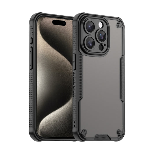 For iPhone 15 Pro Armor Glaze PC Hybrid TPU Phone Case(Black) - iPhone 15 Pro Cases by buy2fix | Online Shopping UK | buy2fix