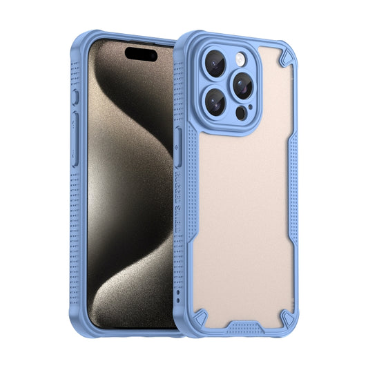 For iPhone 15 Pro Armor Glaze PC Hybrid TPU Phone Case(Blue) - iPhone 15 Pro Cases by buy2fix | Online Shopping UK | buy2fix