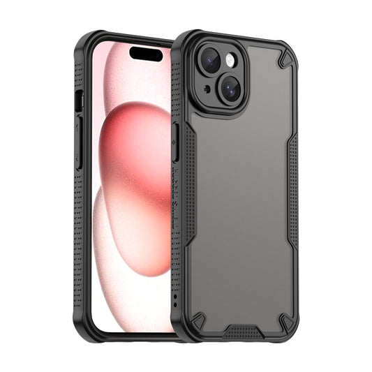 For iPhone 15 Plus Armor Glaze PC Hybrid TPU Phone Case(Black) - iPhone 15 Plus Cases by buy2fix | Online Shopping UK | buy2fix