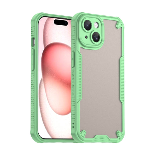 For iPhone 15 Plus Armor Glaze PC Hybrid TPU Phone Case(Green) - iPhone 15 Plus Cases by buy2fix | Online Shopping UK | buy2fix