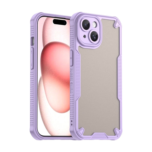 For iPhone 15 Armor Glaze PC Hybrid TPU Phone Case(Purple) - iPhone 15 Cases by buy2fix | Online Shopping UK | buy2fix