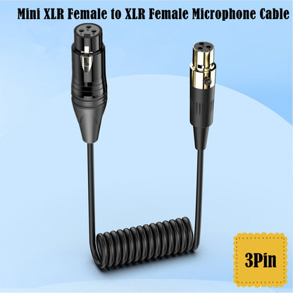 Mini XLR Female to XLR Female Audio Mixer Mini Microphone Coiled Audio Cable, Length: 0.5m(Black) - Microphone Audio Cable & Connector by buy2fix | Online Shopping UK | buy2fix