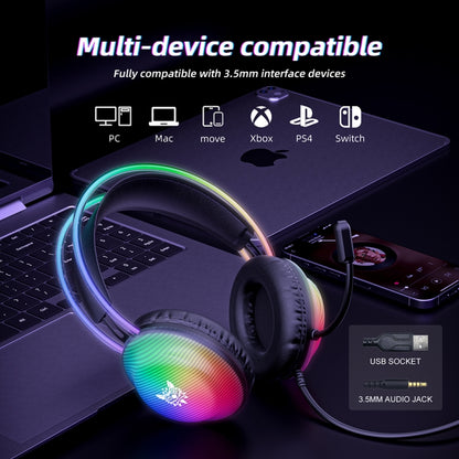 ONIKUMA X29 Head-mounted RGB Light Wired Gaming Headset, Cable Length: 2.2m(Black) - Multimedia Headset by ONIKUMA | Online Shopping UK | buy2fix