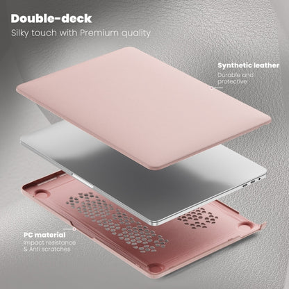 For MacBook Pro 13.3 inch M1 A2338 Business Magnetic Holder PC + PU Laptop Protective Case(Pink) - MacBook Pro Cases by buy2fix | Online Shopping UK | buy2fix