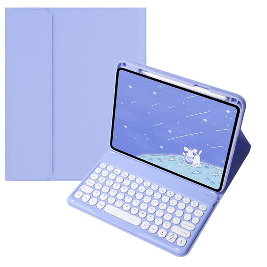 For Infinix Xpad 11 inch Candy Color Round Keys Bluetooth Keyboard Leather Case(Light Purple) - Others Keyboard by buy2fix | Online Shopping UK | buy2fix