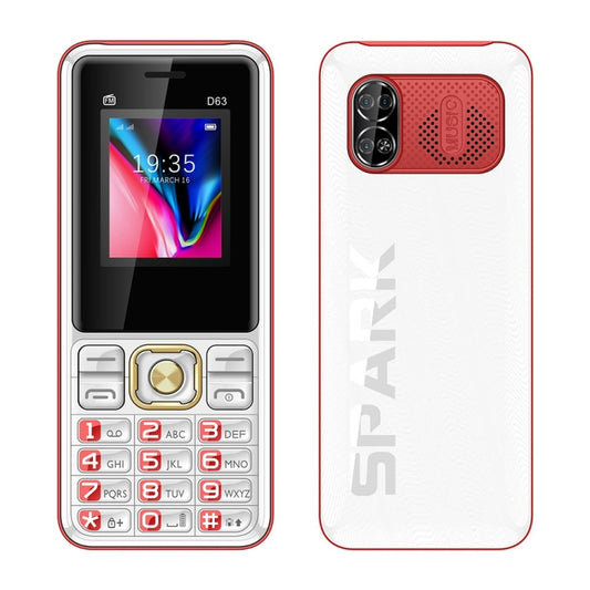 D63 Elder Keypad Phone, 1.77 inch, 3600mAh, SOS, FM, Dual SIM, GSM, Plug:EU Plug(Red) - Others by buy2fix | Online Shopping UK | buy2fix