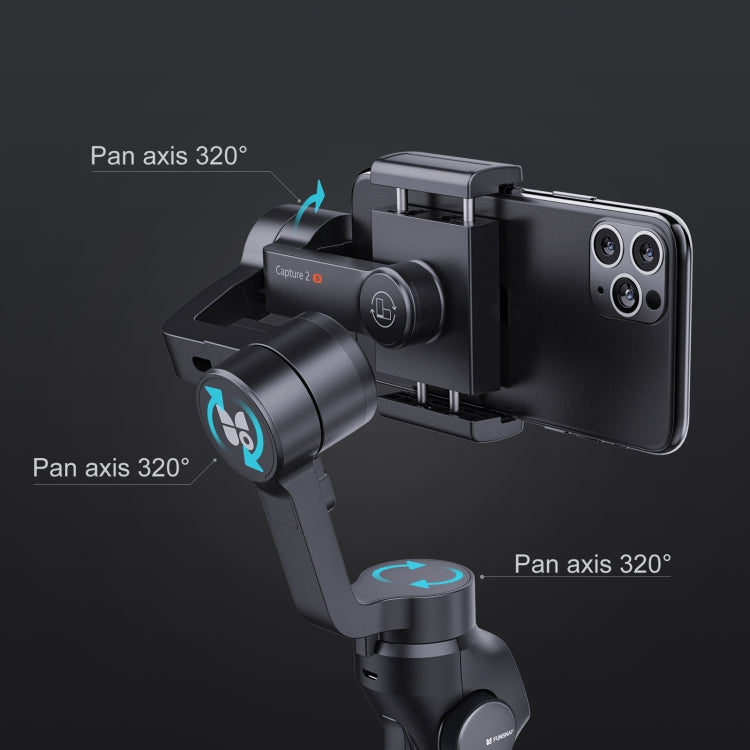 FUNSNAP Capture 2s Smart 3-Axis Handheld Gimbal Phone Live Stabilizer, Combo Version(Black) - Handheld Gimbals by FUNSNAP | Online Shopping UK | buy2fix