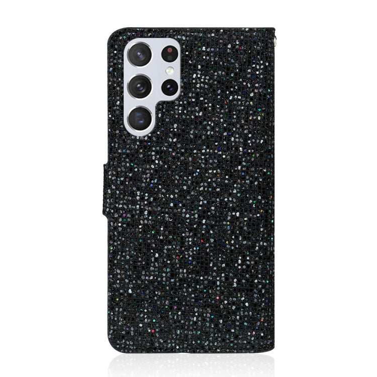 For Samsung Galaxy S25 Ultra 5G Glitter Powder Filp Leather Phone Case(Black) - Galaxy S25 Ultra 5G Cases by buy2fix | Online Shopping UK | buy2fix