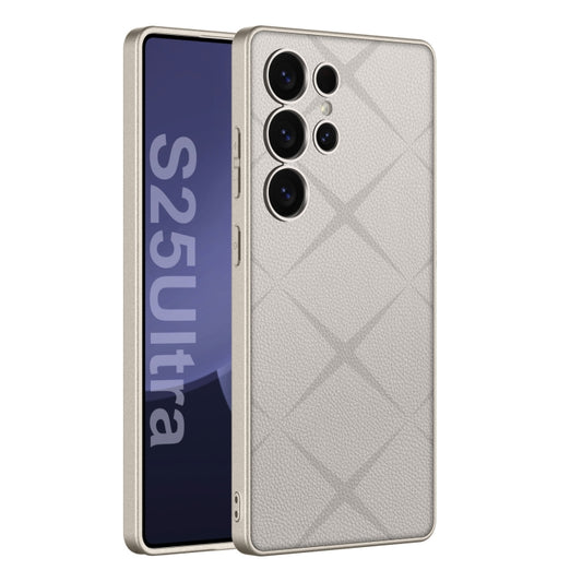 For Samsung Galaxy S25 Ultra 5G GKK Asterism Metal Paint Skin Feel Leather Full Coverage Phone Case(Grey) - Galaxy S25 Ultra 5G Cases by GKK | Online Shopping UK | buy2fix