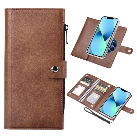 For iPhone 13 ViLi GVS-C Series MagSafe Magnetic RFID Leather Flip Phone Case(Brown) - iPhone 13 Cases by ViLi | Online Shopping UK | buy2fix