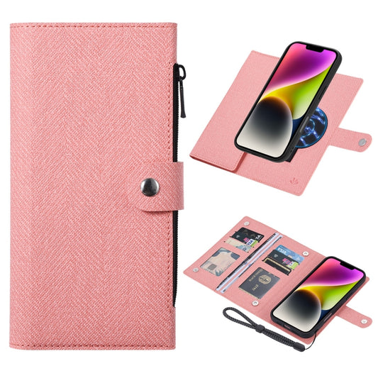 For iPhone 14 Plus ViLi GBS Series MagSafe Magnetic RFID Leather Flip Phone Case(Pink) - iPhone 14 Plus Cases by ViLi | Online Shopping UK | buy2fix