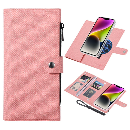 For iPhone 14 Plus ViLi GBS-C Series MagSafe Magnetic RFID Leather Flip Phone Case(Pink) - iPhone 14 Plus Cases by ViLi | Online Shopping UK | buy2fix