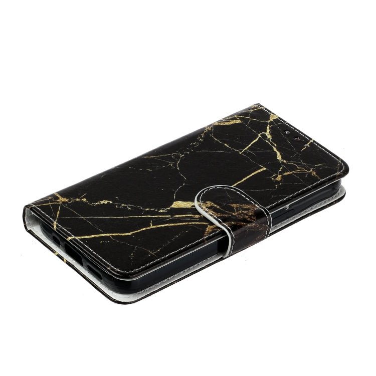 For Samsung Galaxy S25 Ultra 5G Colored Drawing Marble Pattern Leather Phone Case(Black Gold Marble) - Galaxy S25 Ultra 5G Cases by buy2fix | Online Shopping UK | buy2fix