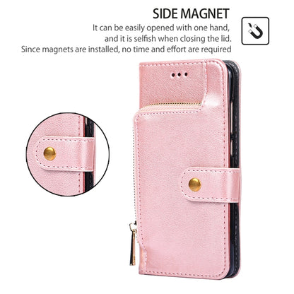 For Samsung Galaxy S25 5G Zipper Bag Leather Phone Case(Rose Gold) - Galaxy S25 5G Cases by buy2fix | Online Shopping UK | buy2fix