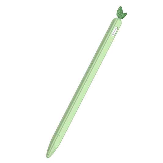 For Apple Pencil 2 Contrasting Color Mint Leaf Silicone Non-slip Protective Cover(Green) - Pencil Accessories by buy2fix | Online Shopping UK | buy2fix