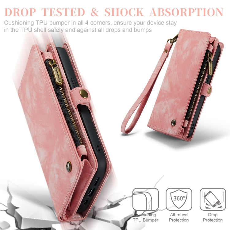 For iPhone 12 / 12 Pro CaseMe-008 Detachable Multifunctional Wallet Leather Phone Case (Pink) - iPhone 12 / 12 Pro Cases by CaseMe | Online Shopping UK | buy2fix