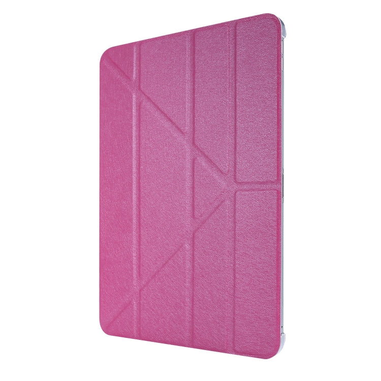 Silk Texture Horizontal Deformation Flip Leather Case with Three-folding Holder For iPad Air 11 2024 / Air 2022 / 2020 10.9(Rose Red) - iPad Air (2022) / (2020) 10.9 Cases by buy2fix | Online Shopping UK | buy2fix