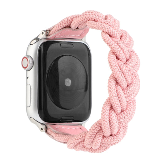 Elastic Woven Watch Band For Apple Watch Ultra 49mm&Watch Ultra 2 49mm / Series 9&8&7 45mm / SE 3&SE 2&6&SE&5&4 44mm / 3&2&1 42mm, Length:120mm(Pink) - Watch Bands by buy2fix | Online Shopping UK | buy2fix