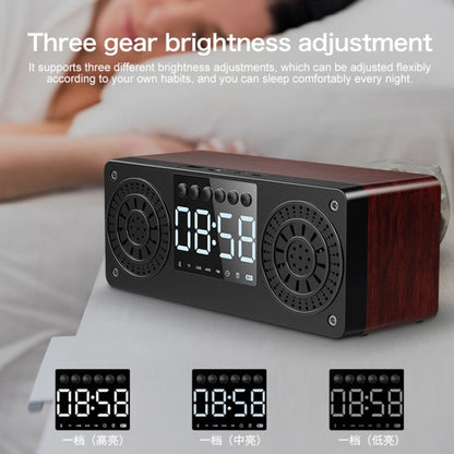 A10 Subwoofer Wooden Clock Bluetooth 5.0 Speaker, Support TF Card & U Disk Play & FM Radio(Yellow) - Desktop Speaker by buy2fix | Online Shopping UK | buy2fix