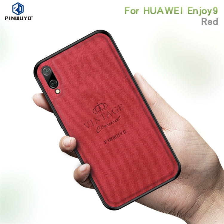 PINWUYO Shockproof Waterproof Full Coverage PC + TPU + Skin Protective Case for Huawei Enjoy 9 / Y7 2019 / Y7 Pro 2019 (Red) - Huawei Cases by PINWUYO | Online Shopping UK | buy2fix