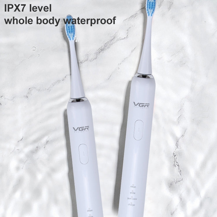 VGR V-805 IPX7 USB Magnetic Suspension Sonic Shock Toothbrush with Memory Function(White) - Toothbrushes by VGR | Online Shopping UK | buy2fix