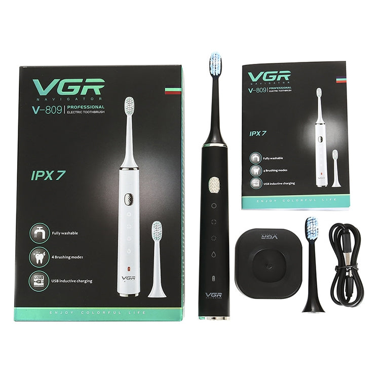 VGR V-809 IPX7 USB Sonic Electric Toothbrush with Memory Function(White) - Toothbrushes by VGR | Online Shopping UK | buy2fix