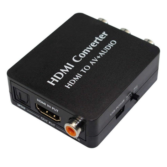 HDMI to AV Audio Converter Support SPDIF Coaxial Audio NTSC PAL Composite Video HDMI to 3RCA Adapter for TV /PC /PS3 / Blue-ray DVD - Splitter by buy2fix | Online Shopping UK | buy2fix