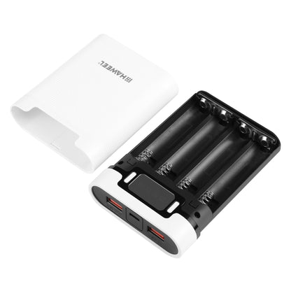 HAWEEL DIY 4x 18650 Battery (Not Included) 10000mAh Dual-way QC Charger Power Bank Shell Box with 2x USB Output & Display, Support PD / QC / SCP / FCP / AFC / PPS / PE (White) - Power Bank Box by HAWEEL | Online Shopping UK | buy2fix