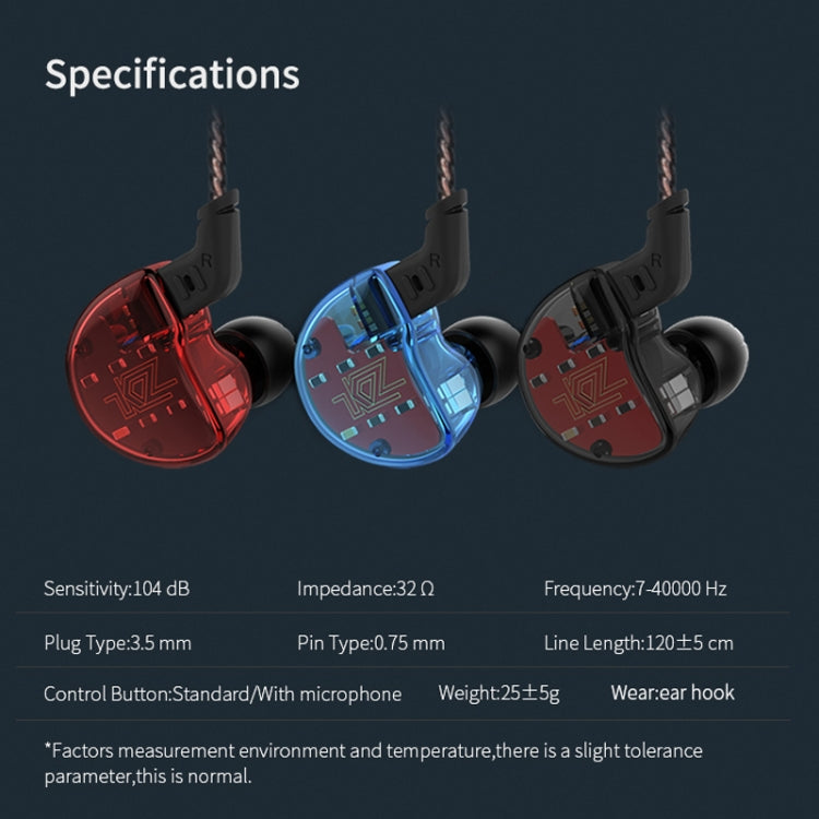 KZ ZS10 Ten Unit Circle Iron In-ear Mega Bass HiFi Earphone with Microphone (Red) - In Ear Wired Earphone by KZ | Online Shopping UK | buy2fix