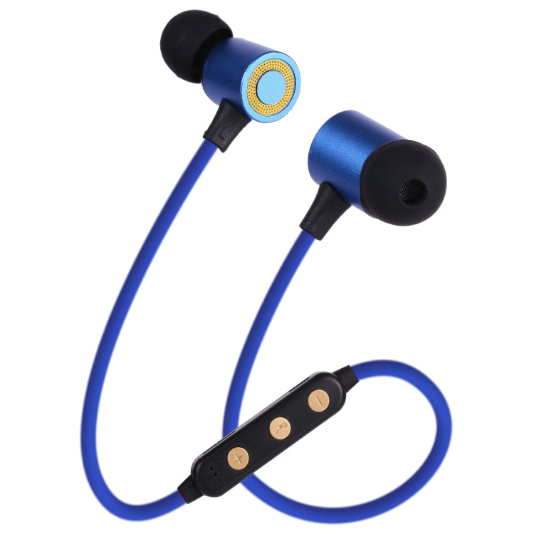 MG-G22 Portable Sports Magnetic Absorption Bluetooth V5.0 Bluetooth Headphones, Support TF Card(Blue) - Bluetooth Earphone by buy2fix | Online Shopping UK | buy2fix